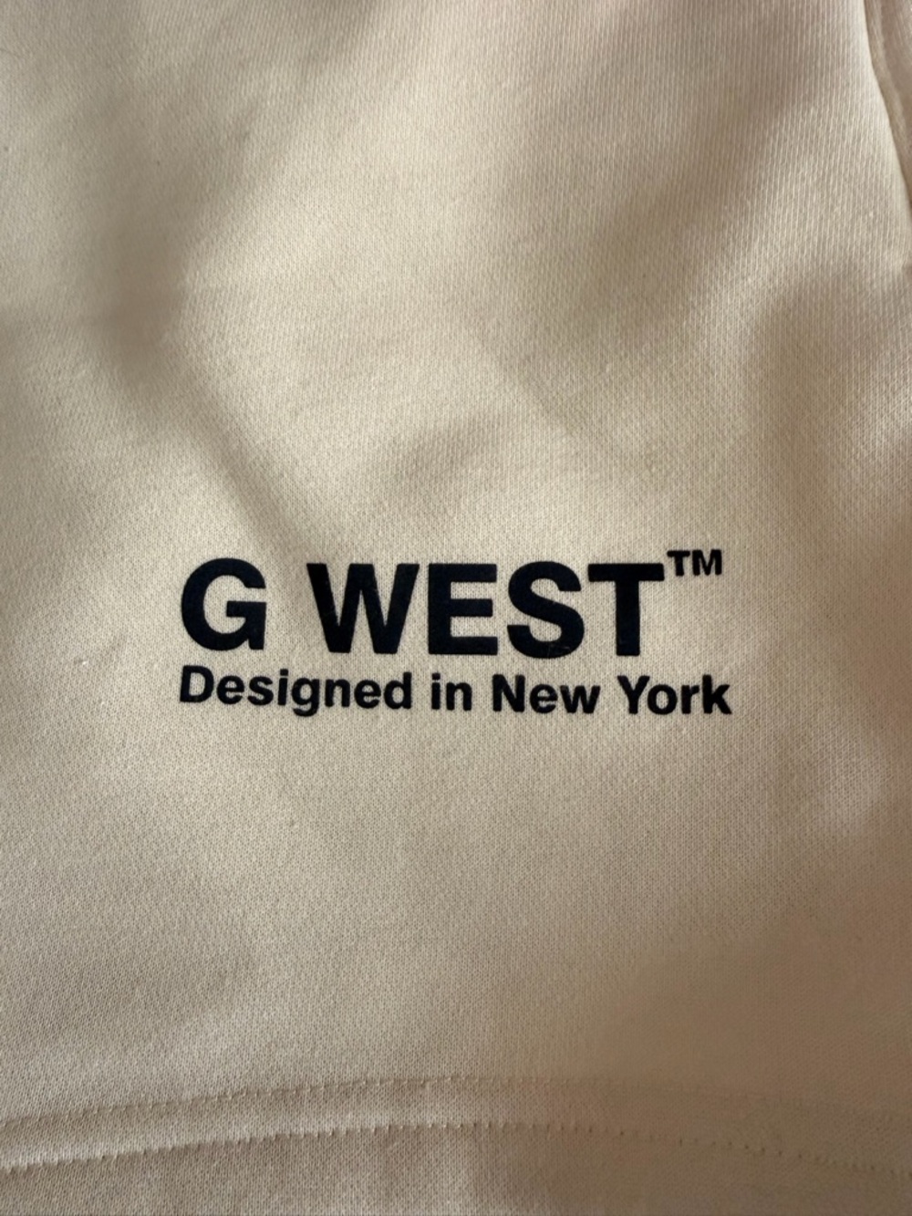 G WEST Cream Drawstring Shorts - Picture 5 of 5